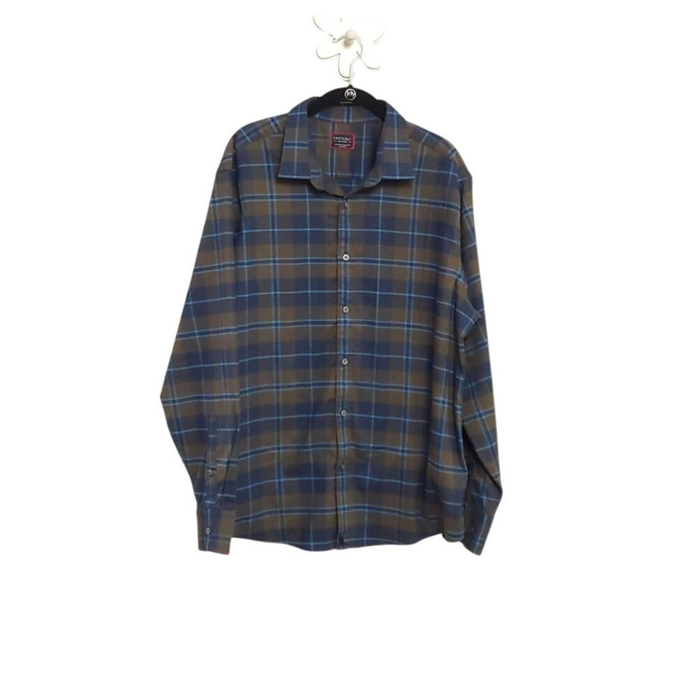 UNTUCKIT Men's Long Sleeve Regular Fit Button Down Flannel Woods Shirt